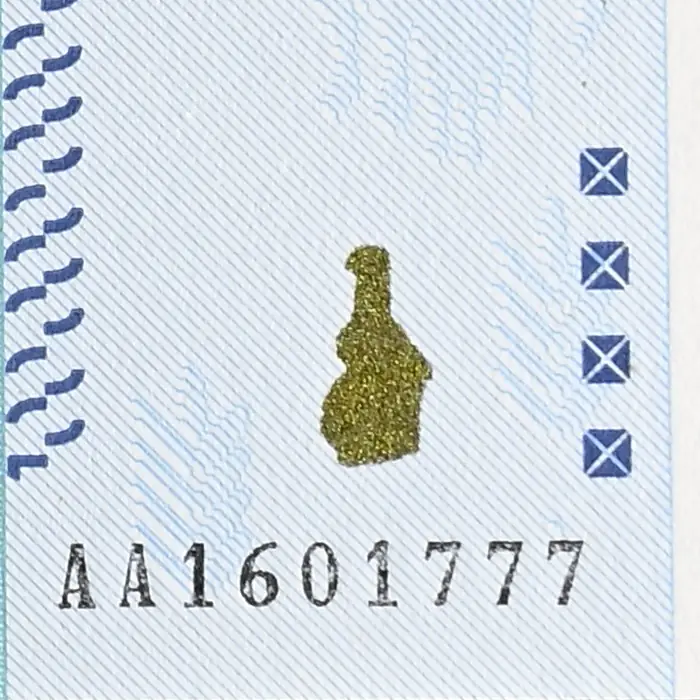 Black serial number AA1601777 printed below the Zimbabwe Bird at the lower right of the same note